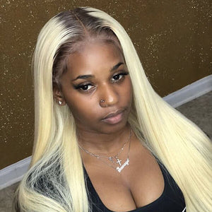 Blonde T Part Lace Wig Silky Straight T1B/613