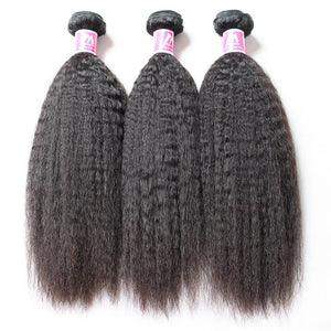 Remy Virgin Hair Weave 3 Bundle Deals Kinky Straight