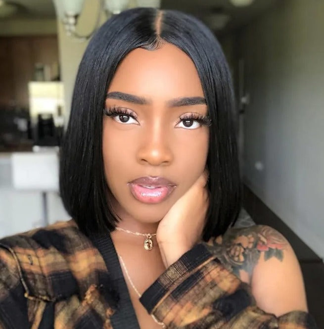 T Part Lace Wig Bob Wig Silky Straight
