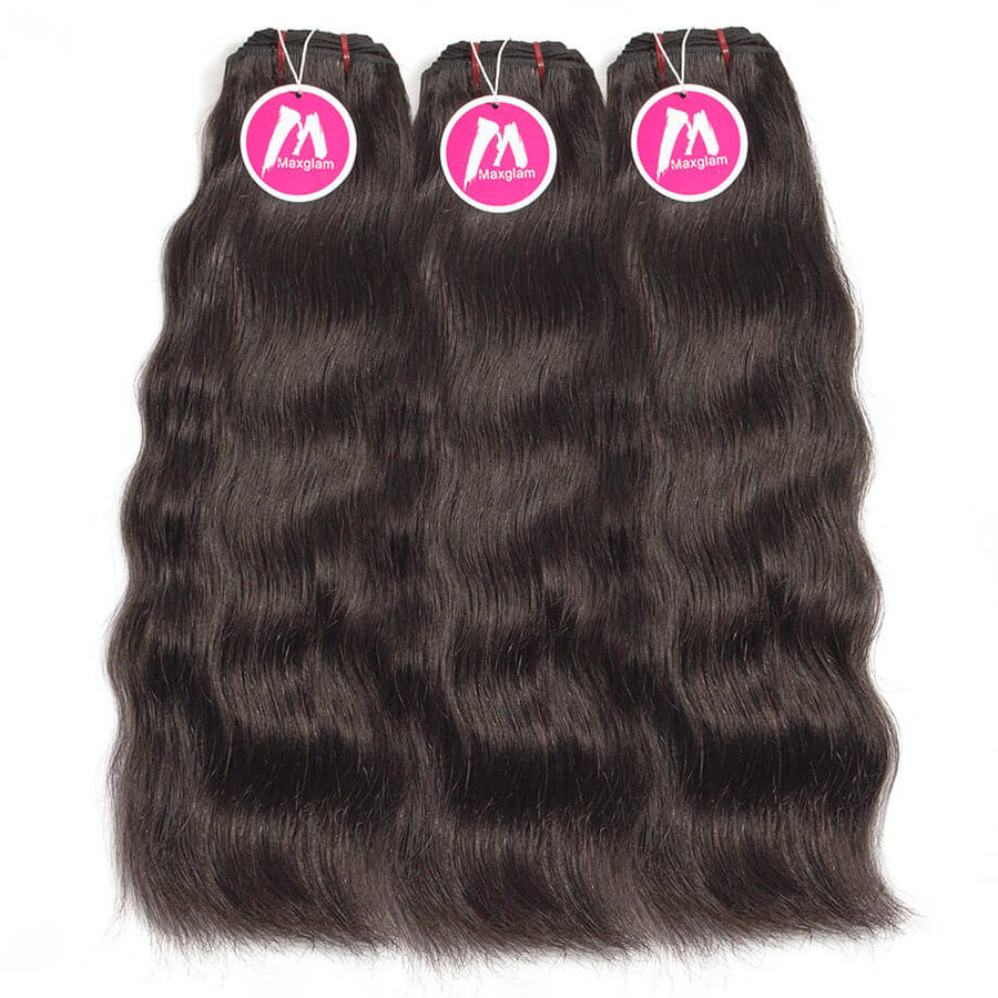 Raw Indian Hair Weave 3 Bundle Deals Natural Straight