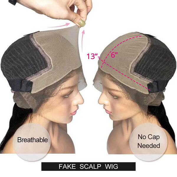 Fake Scalp Wig Body Wave 13x4 Lace