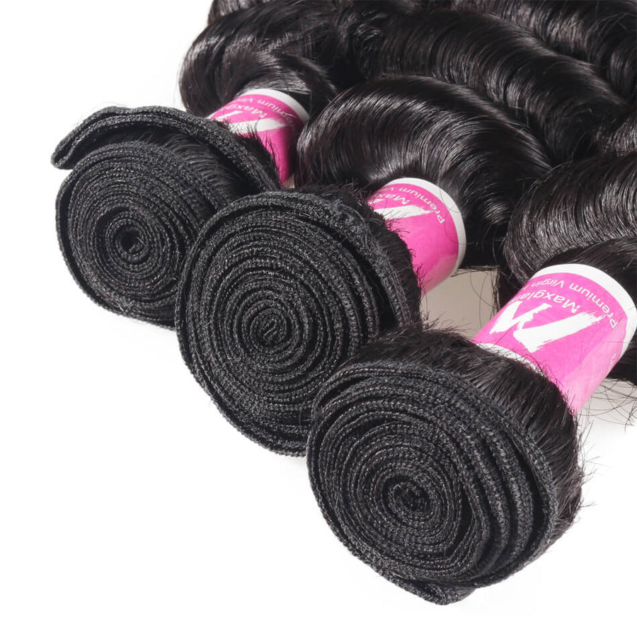 Remy Virgin Hair Weave 3 Bundle Deals Deep Wave