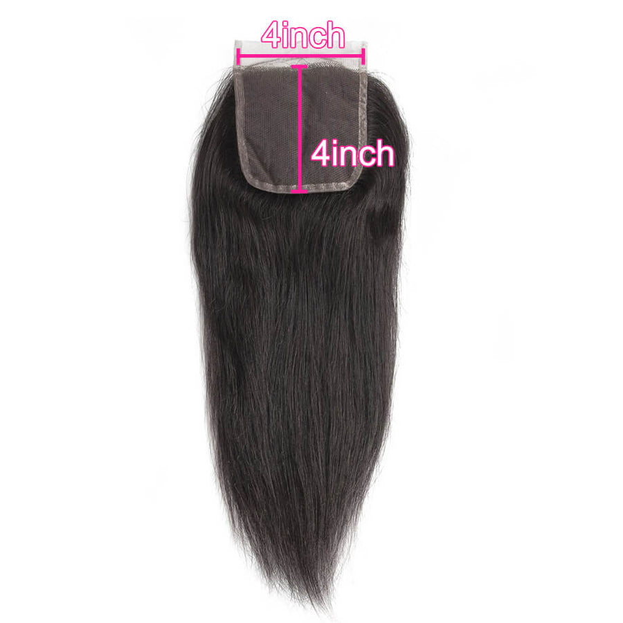 Remy Virgin Hair 4x4 Lace Closure Silky Straight