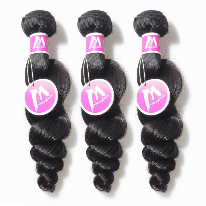 Remy Virgin Hair Weave 3 Bundle Deals Loose Wave