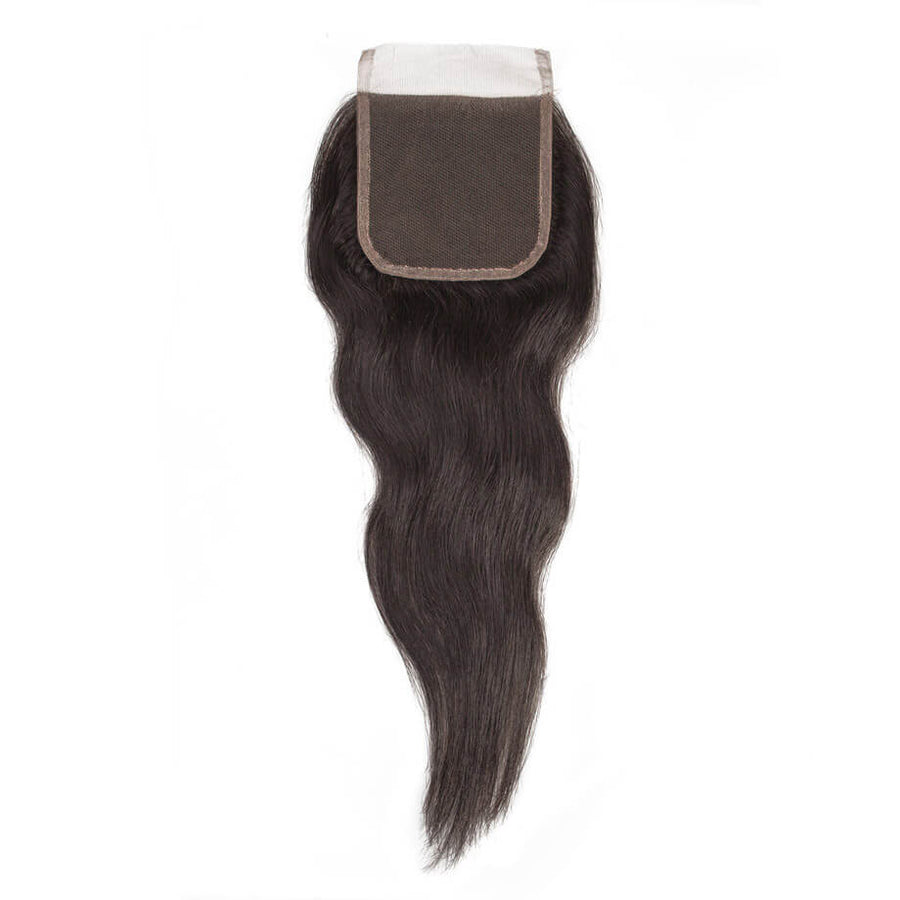 Raw Indian Hair 4x4 Lace Closure Natural Straight