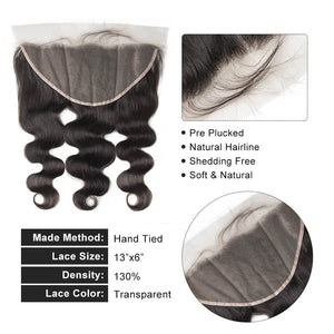 Raw Virgin Hair 13x6 Transparent Lace Frontal Body Wave