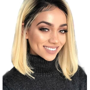 Blonde T Part Lace Bob Wig Silky Straight T1B/613