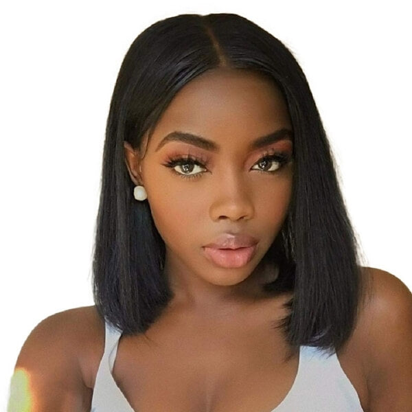 T Part Lace Bob Wig Silky Straight